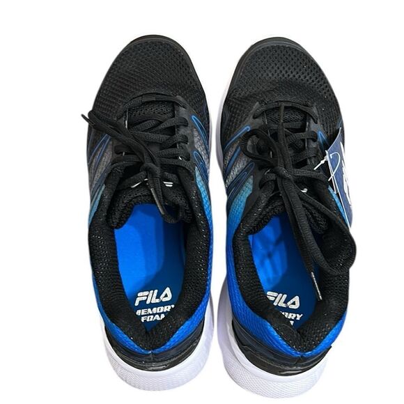 FILA Men's Running Shoe Size 9 Wide 4E Memory Panorama Black Blue Sneaker Laces - Picture 6 of 13